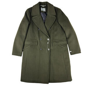Soia & Kyo Evette-C Wool Double-Breasted Long Coat Army Green Size L